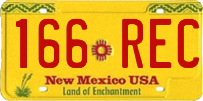 NM license plate 166REC