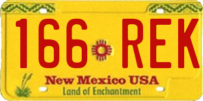 NM license plate 166REK