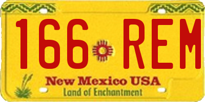 NM license plate 166REM