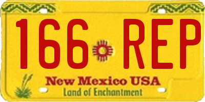 NM license plate 166REP