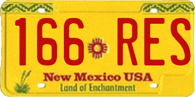 NM license plate 166RES
