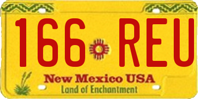 NM license plate 166REU