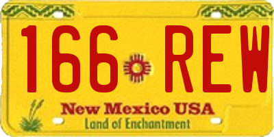 NM license plate 166REW