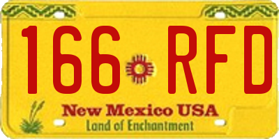 NM license plate 166RFD