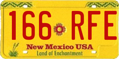 NM license plate 166RFE