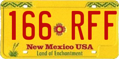 NM license plate 166RFF