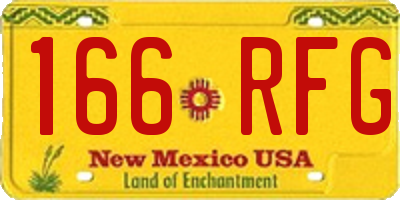 NM license plate 166RFG