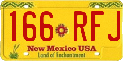 NM license plate 166RFJ