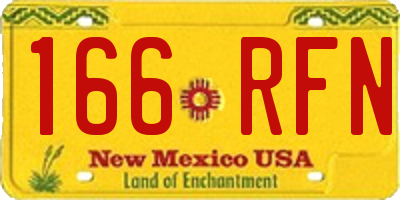 NM license plate 166RFN
