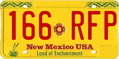 NM license plate 166RFP