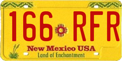 NM license plate 166RFR