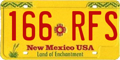NM license plate 166RFS