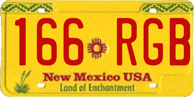 NM license plate 166RGB