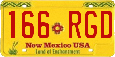 NM license plate 166RGD