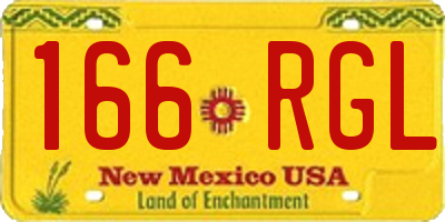 NM license plate 166RGL