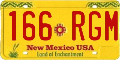 NM license plate 166RGM