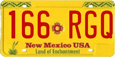 NM license plate 166RGQ
