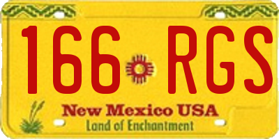 NM license plate 166RGS