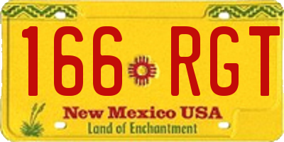 NM license plate 166RGT