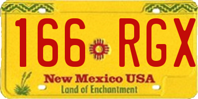 NM license plate 166RGX