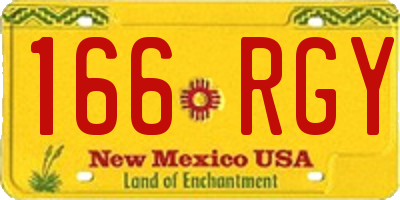 NM license plate 166RGY