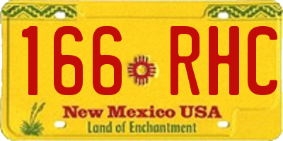 NM license plate 166RHC