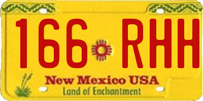 NM license plate 166RHH