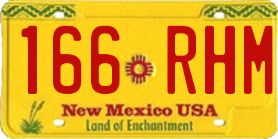 NM license plate 166RHM