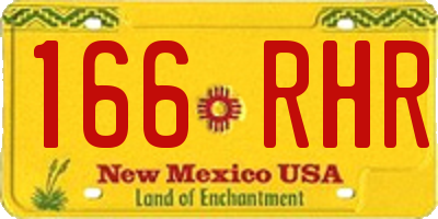 NM license plate 166RHR