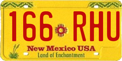 NM license plate 166RHU