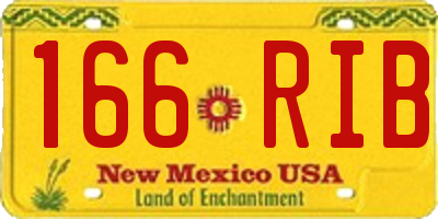 NM license plate 166RIB