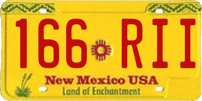 NM license plate 166RII