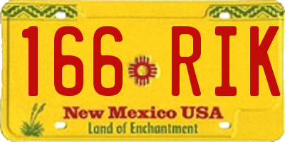 NM license plate 166RIK