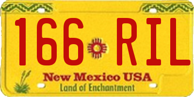 NM license plate 166RIL