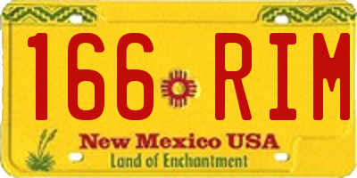 NM license plate 166RIM