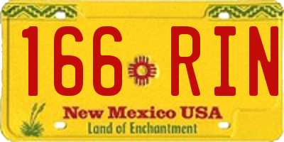 NM license plate 166RIN
