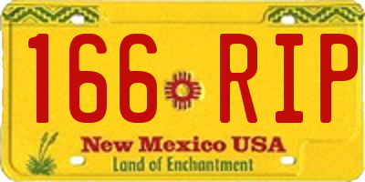 NM license plate 166RIP
