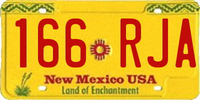 NM license plate 166RJA