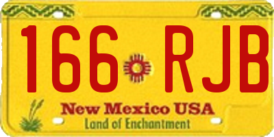 NM license plate 166RJB