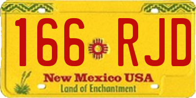 NM license plate 166RJD