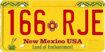 NM license plate 166RJE