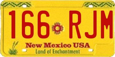 NM license plate 166RJM