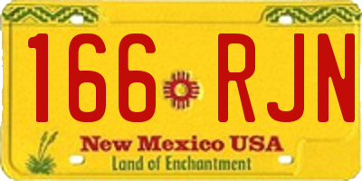 NM license plate 166RJN