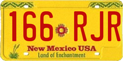 NM license plate 166RJR