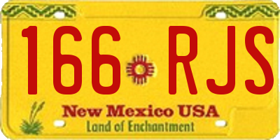 NM license plate 166RJS