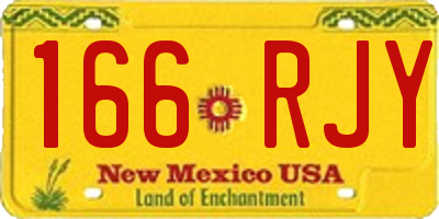 NM license plate 166RJY