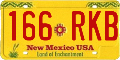 NM license plate 166RKB
