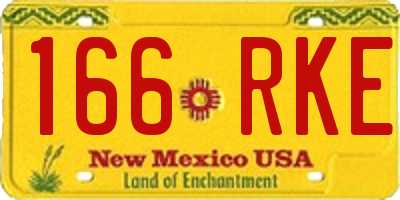NM license plate 166RKE