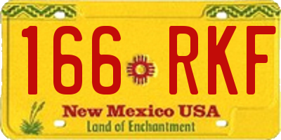 NM license plate 166RKF