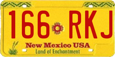 NM license plate 166RKJ